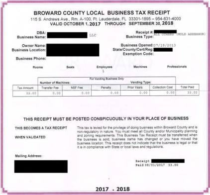 broward county business tax receipt form - Mathilda Varela